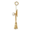 Black Bow Jewelry 14k Yellow Gold & Freshwater Cultured Pearl Graduation Cap Charm, 22mm - 2 of 4