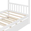 Kumasinova Kids House Bed with Trundle,Twin/Full Size Wooden Bed Frame with Roof,Headboards,Toddler Beds for Kid's Room,Bedroom - 3 of 4
