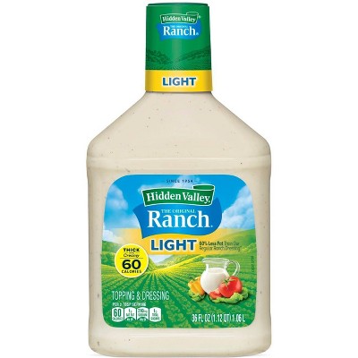 Hidden Valley Original Ranch Light Salad Dressing & Topping, Gluten Free, keto-friendly - 36 fl oz