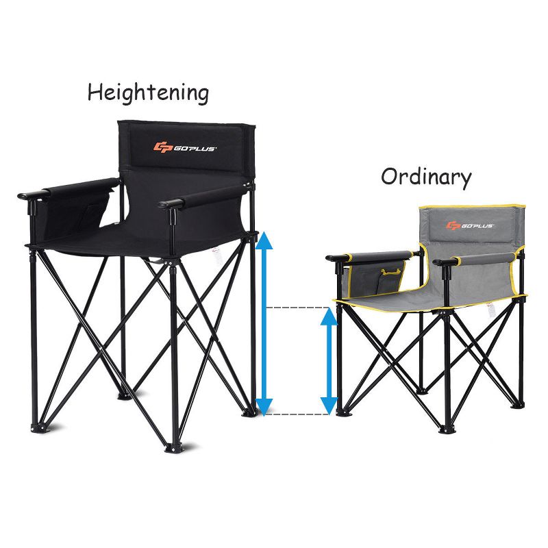 Costway Portable 38'' Oversized High Outdoor Beach Chair Camping Fishing Folding Chair, 5 of 11