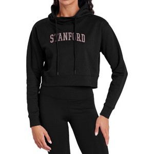 Stanford University Distressed School Name Cropped Hoodie Pullover Sweatshirt - 1 of 4