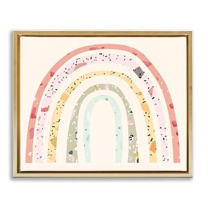 Stupell Industries Children's Abstract Pattern Rainbow Floating Frame Canvas Art, Gold, 31" x 25" - 1 of 4