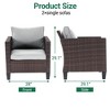 Sonkuki 3-Piece Patio Sofa Set Wicker Furniture Set Brown/Gray Rattan with Side Table - 3 of 4