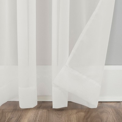 Eggshell Sheer Polyester Rod Pocket Curtain Panel, 59" x 96"