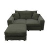 82.7" Plush Corduroy L-Shaped Sectional Sofa, 1 Ottoman, Deep Seat - 3 of 4
