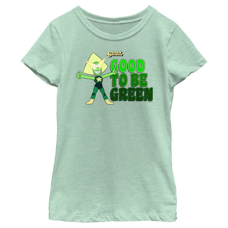 Girl's Steven Universe Peridot Good to Be Green T-Shirt, 1 of 5