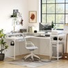 68"L Shaped Gaming Desk, Computer Desk with Power Outlets & LED Lights, Home Office Desk with File Drawer, Corner Desk with Monitor Shelf and Hook - 2 of 4