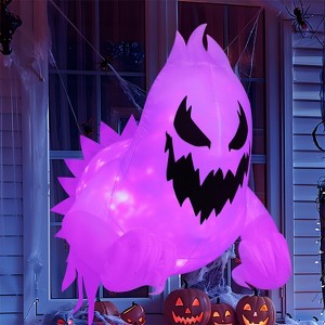 Joyfy 4.5 FT Tall Halloween Inflatable Outdoor Decoration, Inflatable Scary Ghost with Rotating LED for Halloween Window Yard Lawn Outdoor Decoration - 1 of 4