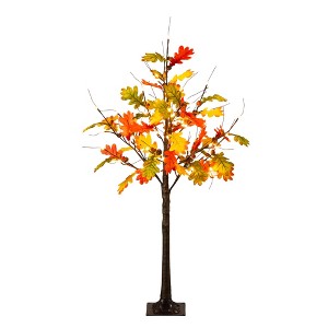 Nearly Natural 4-ft Pre-Lit Autumn Maple Artificial Fall Tree with Pinecones, Acorns and 60 Warm White LED Lights - 1 of 1