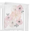 Sweet Jojo Designs Girl Baby Milestone Blanket Watercolor Floral Pink and Grey - 2 of 4