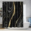 LunaLulinlk Black and Golden Marble Shower Curtain - 2 of 4