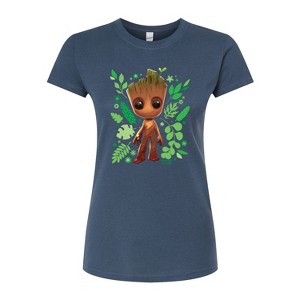 Women's - Marvel - Guardians of the Galaxy Baby Groot Leaf Fitted Graphic T-Shirt - 1 of 3