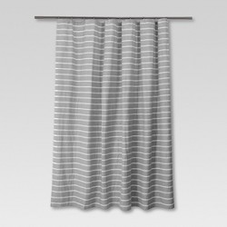 Multi Stripe Shower Curtain Black Threshold Target