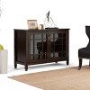 46" Hampshire Solid Wood Low Storage Cabinet Dark Chestnut Brown - WyndenHall: Traditional Style, Adjustable Shelves, Poplar Frame - 2 of 4