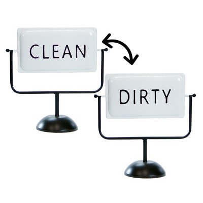 VIP Metal 11 in. White Reversible Clean Dirty Sign