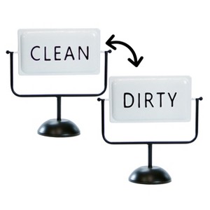 VIP Metal 11 in. White Reversible Clean Dirty Sign - 1 of 4