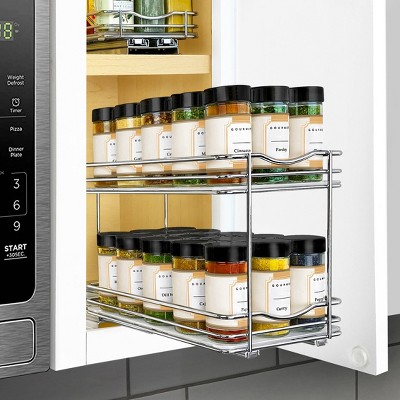 Lynk Professional Slide Out Double Spice Rack Upper Cabinet Organizer 6" Wide: Chrome-Plated Kitchen Storage Solution — фото 4