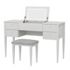 Bedroom Makeup Vanity Desk, Modern Flip Top Vanity Set, 5 Drawers, Stool Chair, 3 Lighting Modes, for Bedroom, Living room - 2 of 4