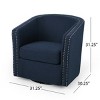 Swivel Barrel Accent Chair,31.25" Linen Upholstered Club Chair with Nailhead Trim for Living Room,Bedroom,Office-Baofuwish - 4 of 4