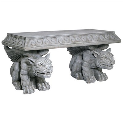 Blair Castle 31" Faux Stone Resin Gargoyle Bench