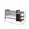 FURNIinspire Cribs Convertible Crib Baby Crib Baby Bed, Toddler Crib Changer Combo, 3 In 1 Crib Nursery Cribs For Bedroom, Black, 70.5"*30.5"*41.75" - 3 of 4