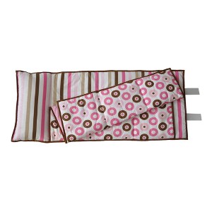 Bacati - Mod Dots/Stripes Pink Fuchsia Beige Brown Toddler Nap Mat - 1 of 4