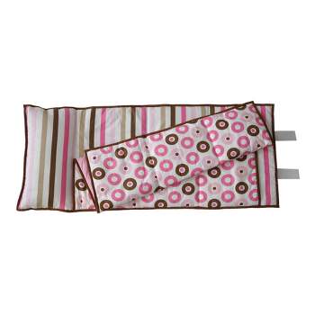 Bacati - Mod Dots/Stripes Pink Fuchsia Beige Brown Toddler Nap Mat