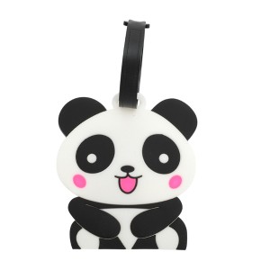 Unique Bargains Cartoon Animal Luggage Tag Black White 1 Pc - 1 of 4