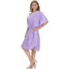 HAPPY BAY Women's House Daily Routine Evening Wear Mini Casual Caftan Short Sleeve Vacation Dressessuit Cover Ups for Women 2X-3X Purple, Solid - 2 of 4