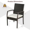MOEPISY 2 Pieces Patio Wicker Dining Armchair Set with Soft Zippered Cushion - 2 of 4