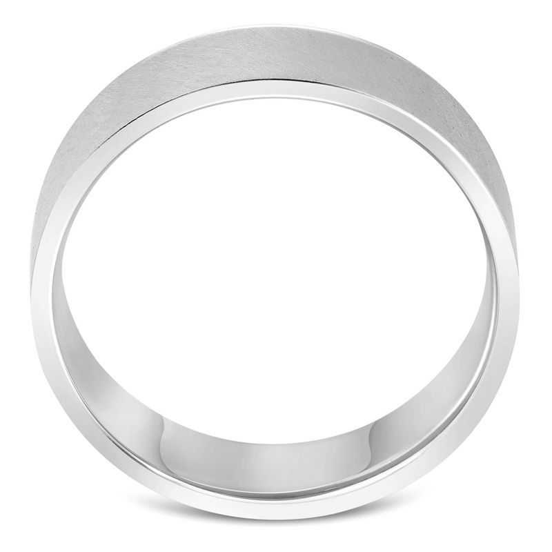 Pompeii3 Mens 10k White Gold 6mm Band High Polished Double Milgrain Accent Wedding Ring, 2 of 4