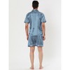 Lars Amadeus Men's Short Sleeve Top and Pants Summer Satin Pajama Sets - 4 of 4