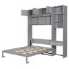 KIGFTSOD Wall Murphy Bed with Desk, Top Cabinet and Storage Shelves, Space Saving Foldable Bed - 4 of 4