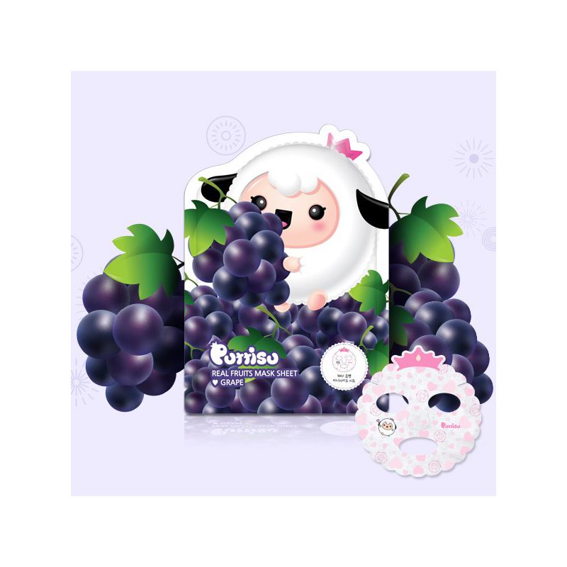 Puttisu Real Fruit Kids Facial Mask Sheets - Grape, 4 of 15