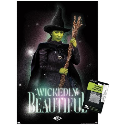 Trends International Wicked - Elphaba Wickedly Beautiful Unframed Wall Poster Print Clear Push Pins Bundle 14.725" x 22.375"