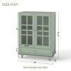Syemin Decorative Storage Cabinets equipped with 2 tiers and adjustable glass shelves (each supports up to 20kg), this display cabinet offers flexible - 3 of 4