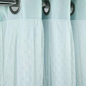 Home Boutique Cottage Polka Dot Sheer Window Curtain Panel Including Tieback Blue Single 38X84