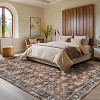 Coucheta Floral Area Rug Indoor Non-Slip, Vintage Distressed Machine Washable Throw Carpet for Bedroom Kitchen Living Room,Multi-Color & Size - 2 of 4