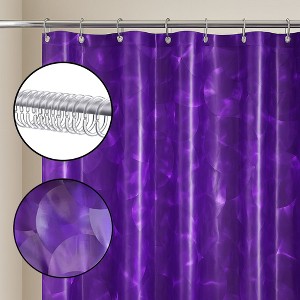 Home Mart Goods Purple Circles Geometric Glam luxury Vinyl Shower Curtain With 12 Plastic Curtain Hooks - 71" x 71" - 1 of 4