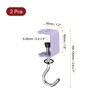 Unique Bargains Space-Saving Design Adjustable Desk Clamp Hooks and Hangers 0.2"-1.4" 2 Pcs - 2 of 4
