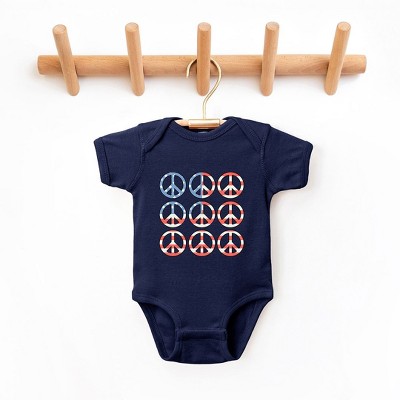 The Juniper Shop Peace Signs Flag Baby Bodysuit