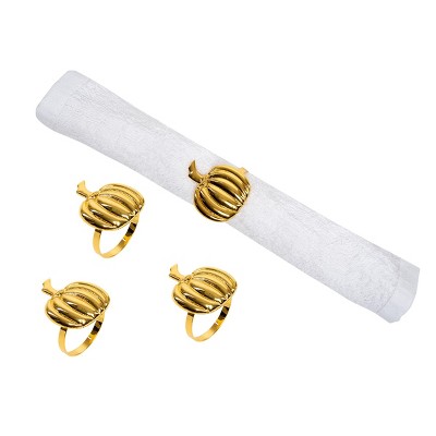C&F Home Gold Pumpkin Napkin Ring S/4