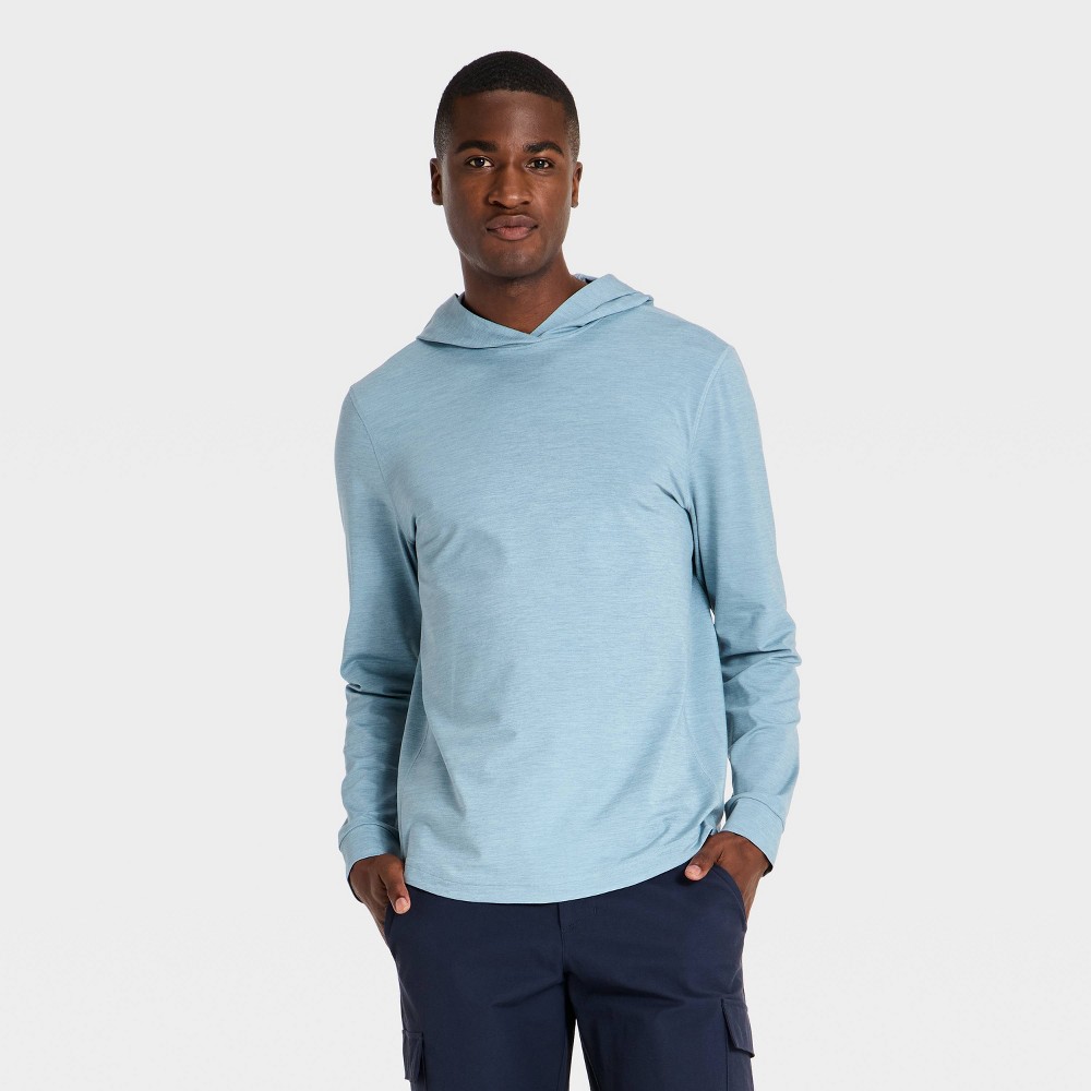 Men's Soft Stretch Hooded Long Sleeve Top - All In Motion™ Light Gray S