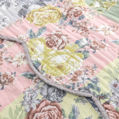 Gray Twin Microfiber Reversible Patchwork Quilt Set