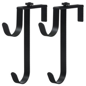 Unique Bargains Adjustable Double Fence Hooks Pool Pole for Hanging Pool Equipment 2 Pcs - 1 of 4