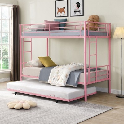 NicBex Twin Over Twin Bunk Bed,Metal Bunk Beds with Ladder,Bunk Bed Frame for Kids,Box Spring Not Required,Space-Saving and Noise-Free