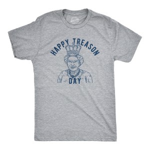 Mens Happy Treason Day T Shirt Funny British Empire Queen England 4th Of July USA Tee - Crazy Dog Men's T Shirt - 1 of 4