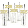 Big Dot of Happiness Gold Glitter 2025 Party Straws - No-Mess Real Gold Glitter Cut-Out Numbers New Year's Eve Party Paper Straws - Set of 24 - 2 of 4