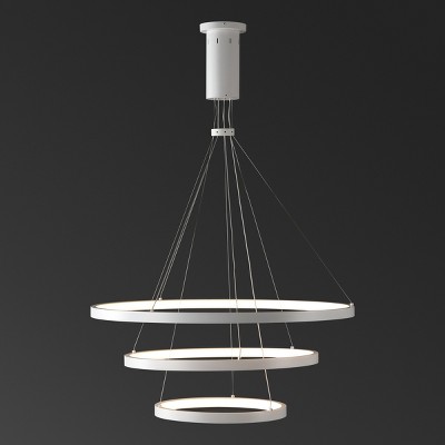 White 3-Tier LED Halo Chandelier