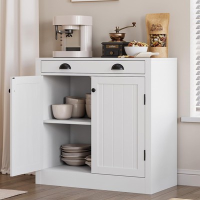 Sideboard Buffet Cabinet with Drawer, Coffee Bar with Adjustable Shelves and Doors